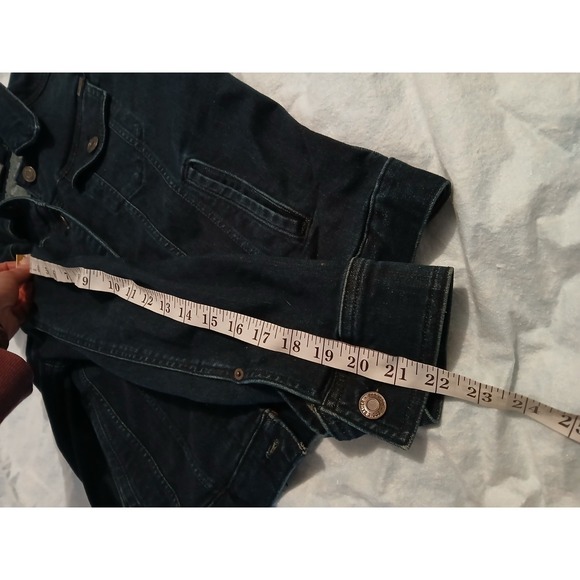 Eddie Bauer Stretch Blue Denim Truck Jean Jacket. Women's Medium Petite - Picture 10 of 10